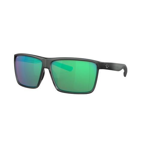 Costa Rincon Matte Smoke Crystal Frame Green Mirror Polarized Glass Lens Men's Sunglasses
