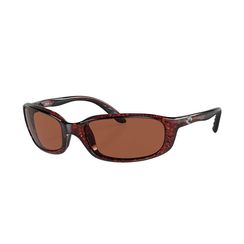  Costa Brine Tortoise Frame Copper Polarized Poly Lens Women's Sunglasses