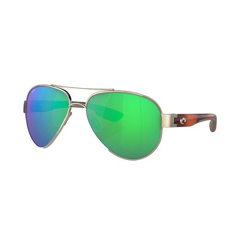 Costa South Point Rose Gold Frame Green Mirror Polarized Polycarbonate Lens Women's Sunglasses