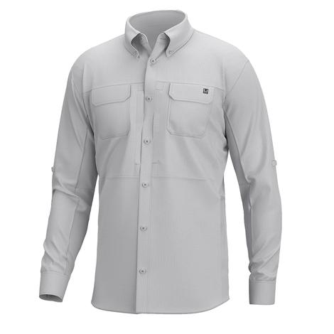 Huk Overcast Grey A1A Woven Men's Shirt - Xtra-Small