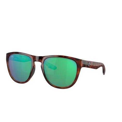 Costa Irie Tortoise Frame Green Mirror Polarized Glass Lens Men's Sunglasses