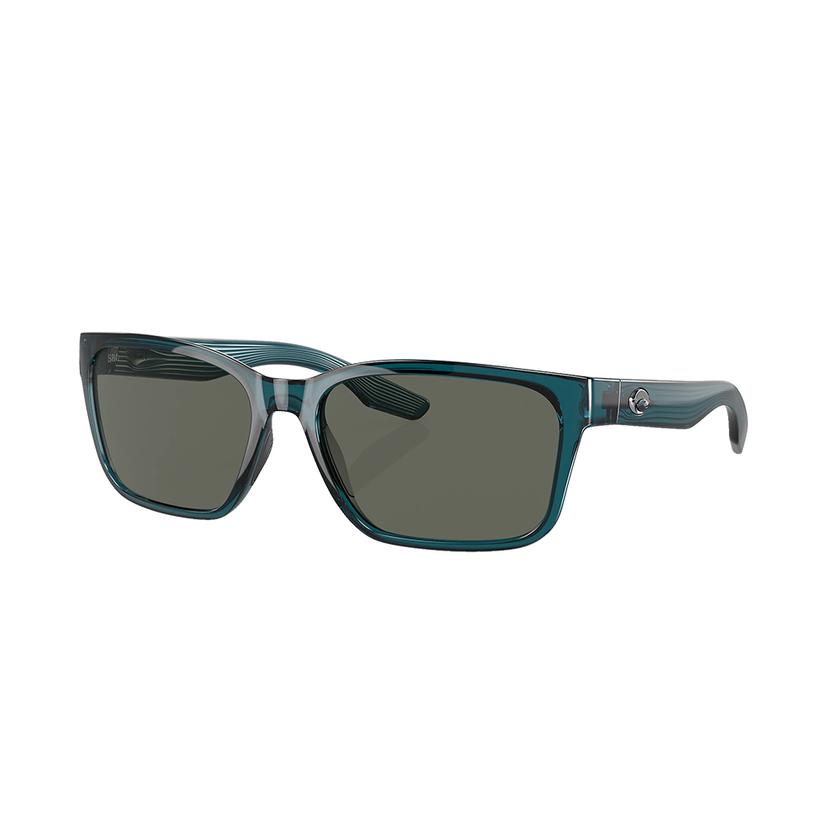  Costa Palmas Teal Frame Gray Polarized Glass Lens Men's Sunglasses