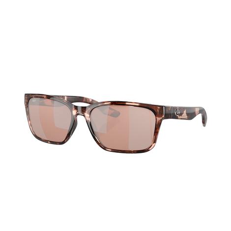 Costa Palmas Coral Tortoise Frame Copper Silver Mirror Polarized Poly Lens Men's Sunglasses