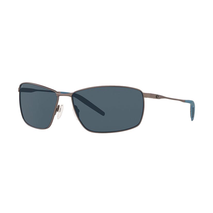  Costa Turret Matte Dark Gunmetal Frame Gray Polarized Poly Lens Men's Sunglasses