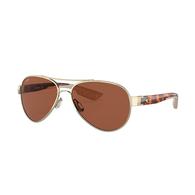 Costa Loreto Rose Gold Frame Copper Polarized Poly Lens Women's Sunglasses