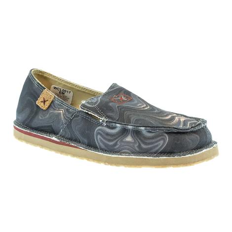 Twisted X Grey Print Women's Slip On Loafers