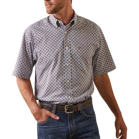 Ariat Novah White Men's Short Sleeve Buttondown Shirt