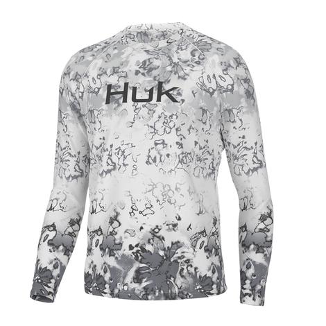 Huk Harbor Mist Pursuit Fin Fade Long Sleeve Men's Shirt 