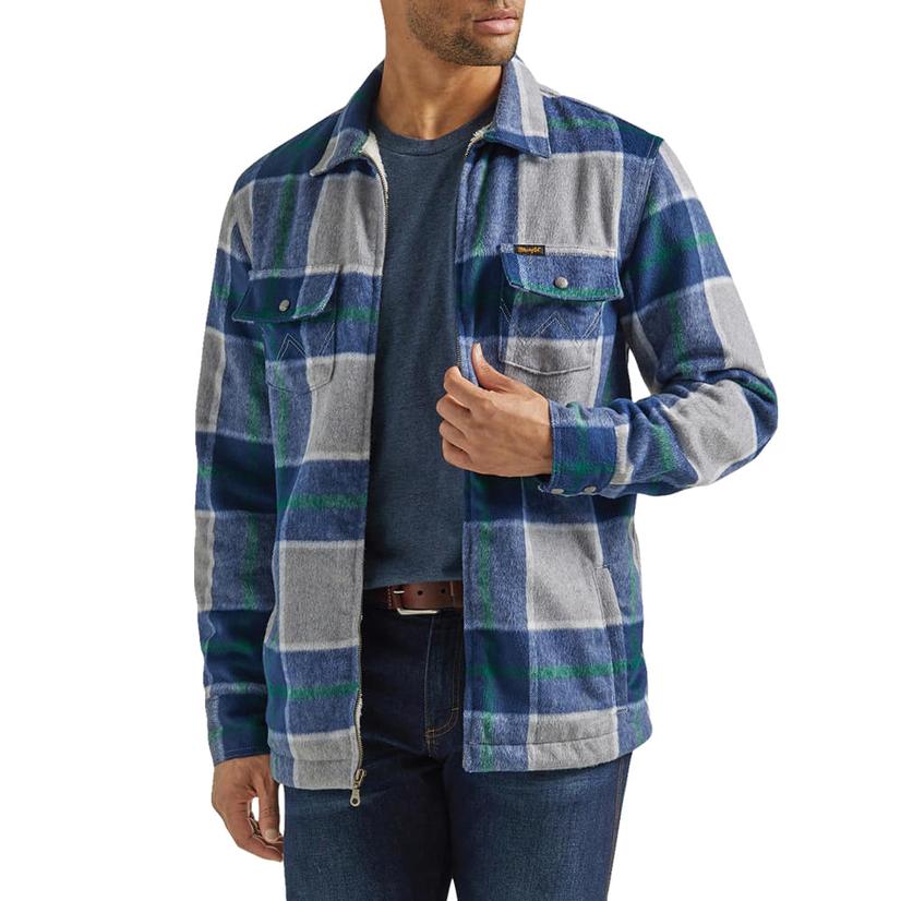 Men's Sherpa Lined Flannel Shirt Jacket by Wrangler