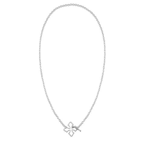 Natalie Wood Jewelry Silver Bloom Mini Toggle Necklace