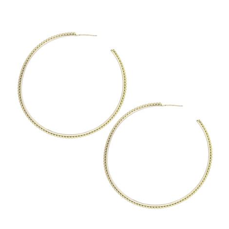 Natalie Wood Jewelry Large Gold Beaded Hoop Earrings 