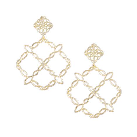 Natalie Wood Jewelry Bloom Statement Gold Earrings