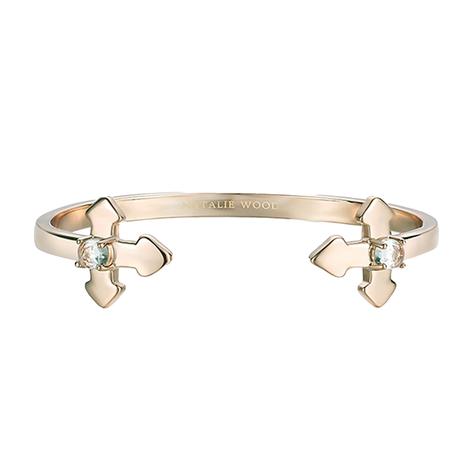 Natalie Wood Jewelry Cross Cuff Gold Bracelet