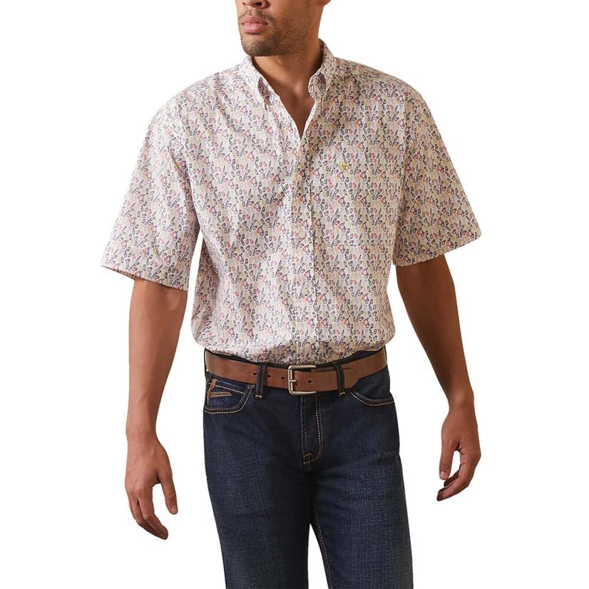  Ariat Danon White Men's Short Sleeve Shirt