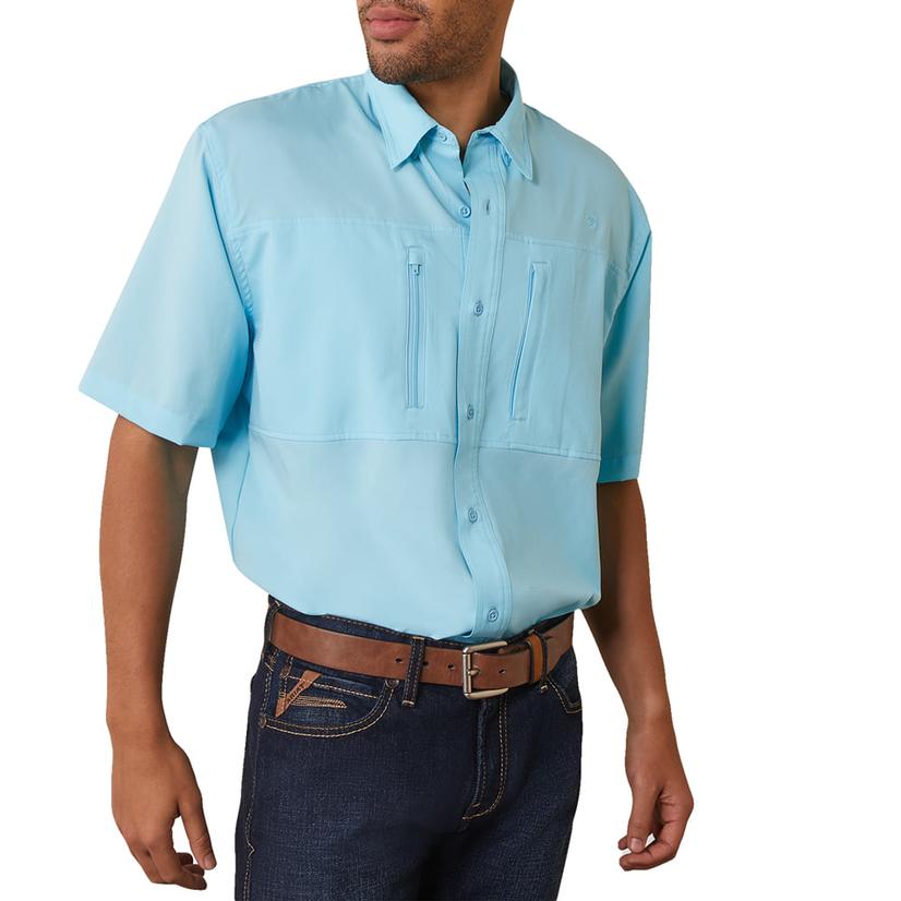  Ariat Venttek Aqua Men's Short Sleeve Buttondown Shirt