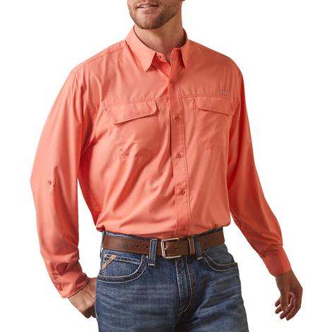 Ariat Venttek Outbound Men's Peach Long Sleeve Shirt