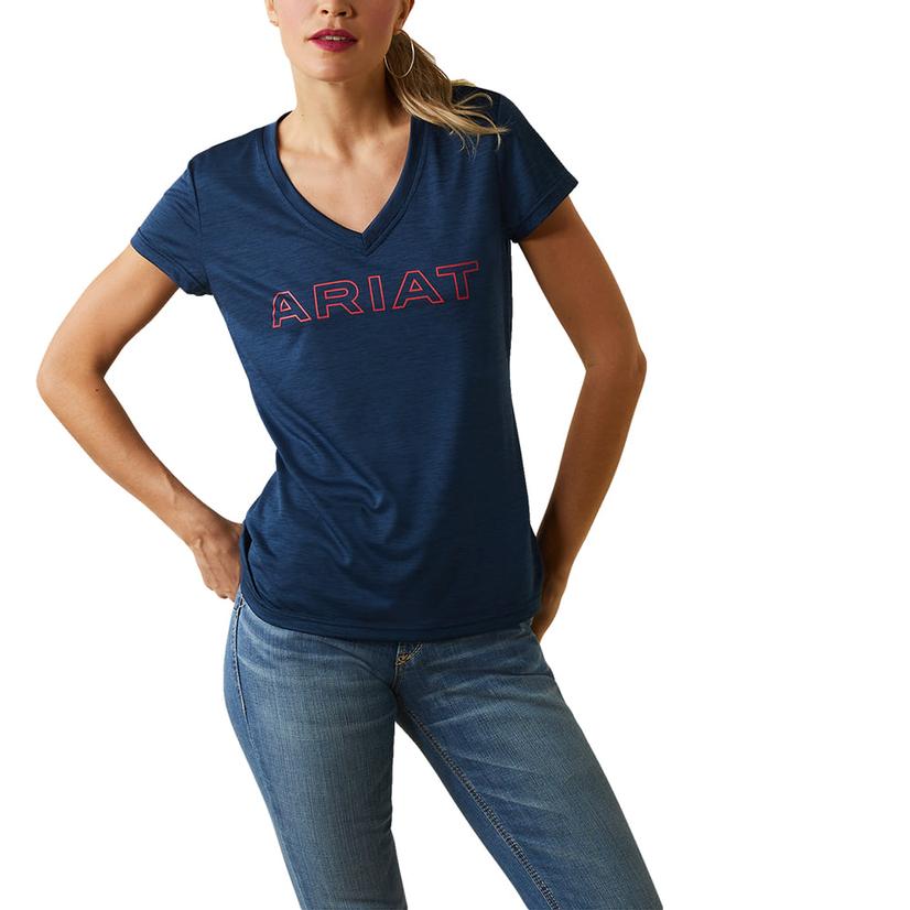  Ariat Navy Eclipse Logo Women's T- Shirt