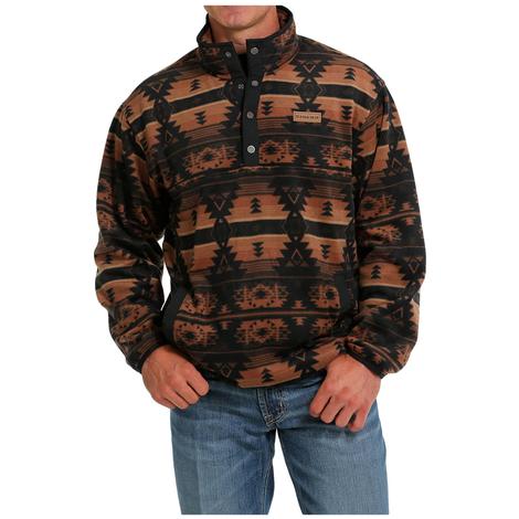 Cinch Black Aztec Print Men's Sweater Jacket
