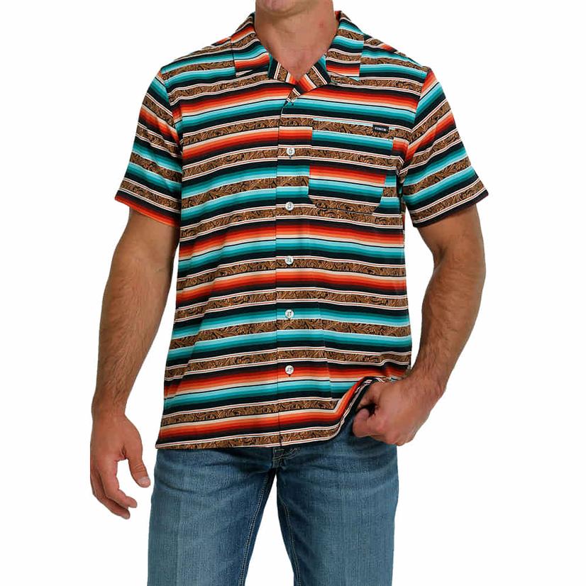  Cinch Camp Collection Striped Short Sleeve Button- Down Men's Shirt
