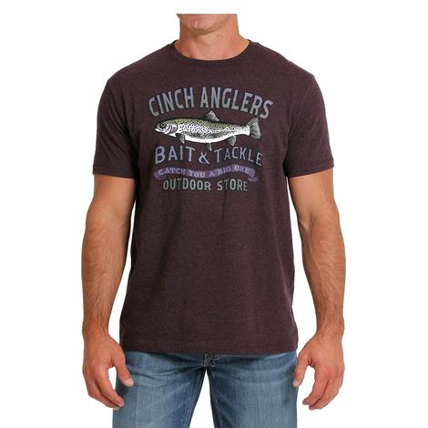 Cinch Purple Graphic Bait and Tackle Men's Short Sleeve Shirt 
