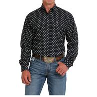 Cinch Classic Fit Black Print Long Sleeve Button-Down Men's Shirt