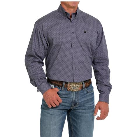 Cinch Classic Fit Printed Long Sleeve Button-Down Purple Men's Shirt