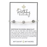 My Saint My Hero Jewelry Benedictine Birthday Blessing Silver Bracelet 
