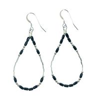 South Texas Tack Silver and Onyx Tear Drop Earrings
