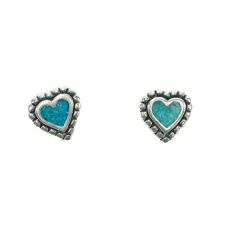 South Texas Tack Turquoise Heart Stud Earrings