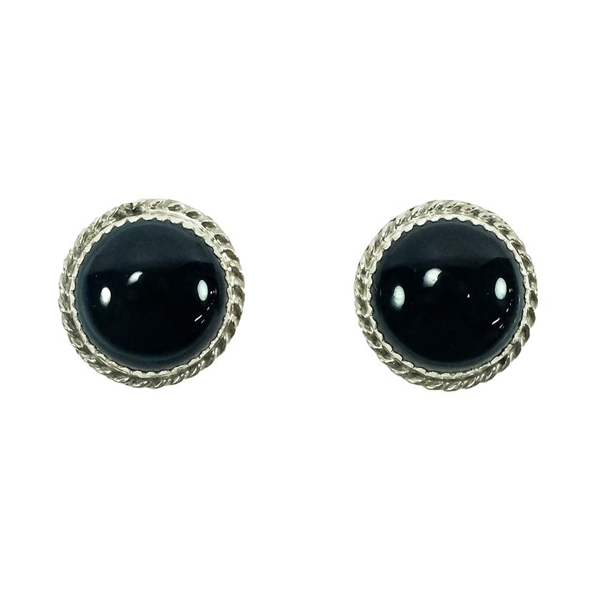  South Texas Tack Onyx With Rope Edge Stud Earrings