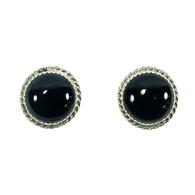South Texas Tack Onyx with Rope Edge Stud Earrings