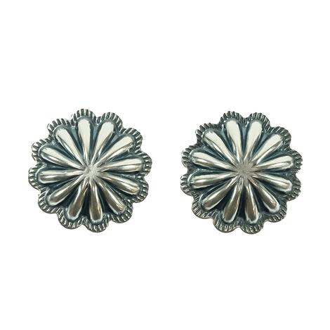 South Texas Tack Sterling Silver Concho Earrings