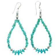 South Texas Tack Turquoise and Silver Tear Drop Earrings