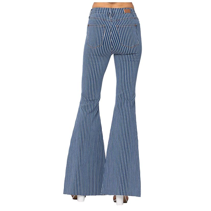  Judy Blue High Rise Pin Stripe Super Flare Women's Plus Jeans