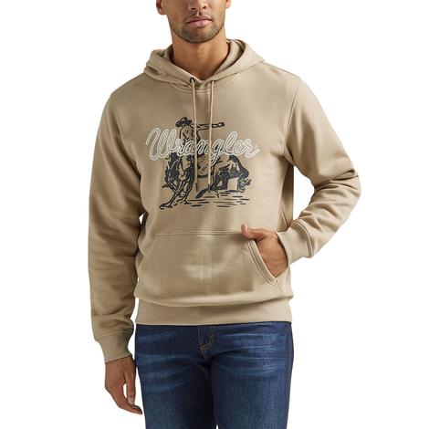 Wrangler Tan Pullover Graphic Hoodie Men's Sweatshirt