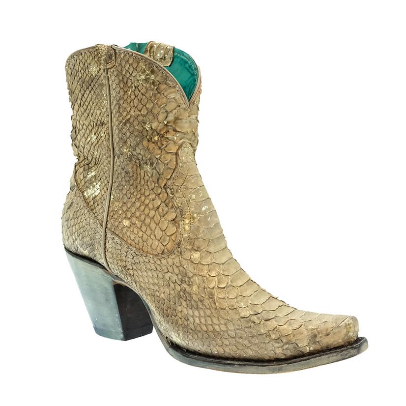  Corral Boots Women's Nude Full Python Ankle Boot