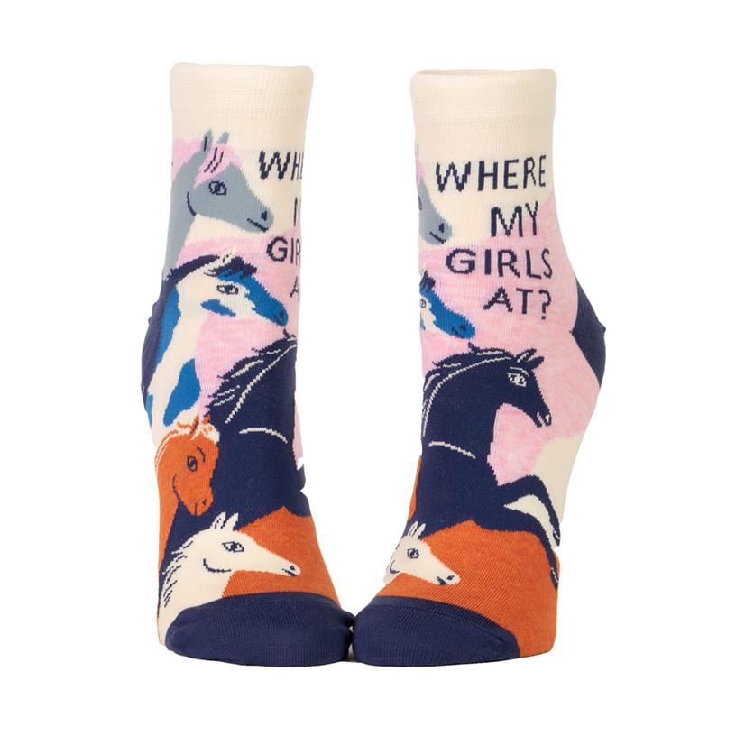  Blue Q Where My Girls At ? Women's Ankle Socks