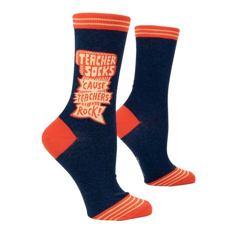 Blue Q Teacher Socks 'Cause Teachers Rock Women's Crew Socks