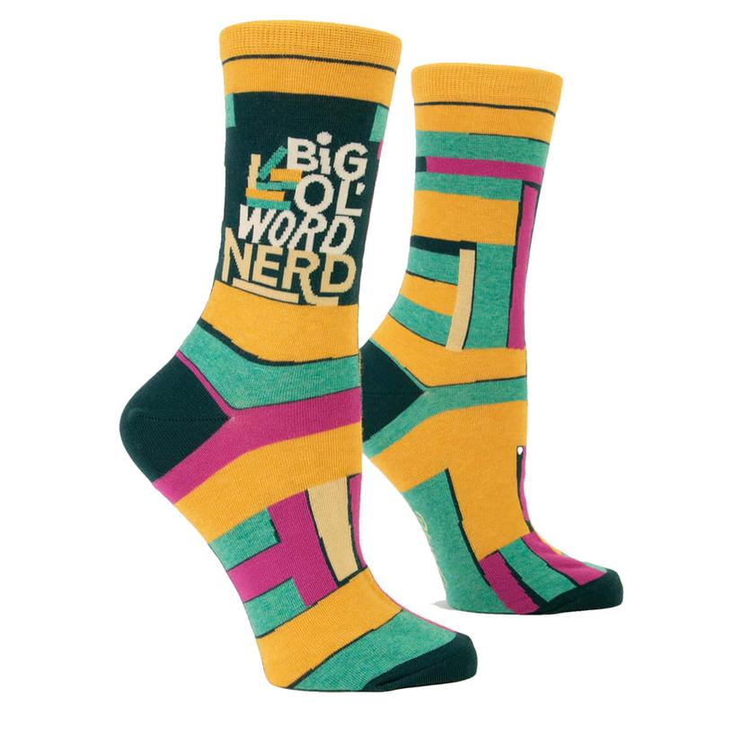  Blue Q Big Ol ' Word Nerd Women's Crew Socks