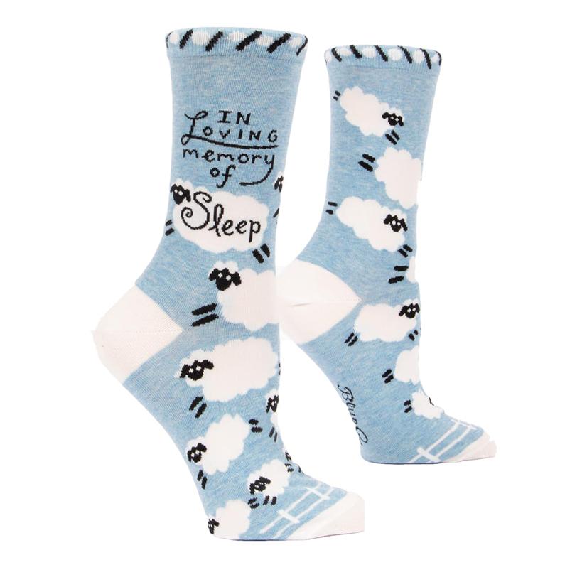  Blue Q In Loving Memory Of Sleep Women's Crew Socks