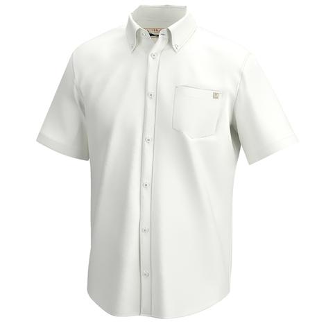 Huk White Kona Solid Short Sleeve Men's Shirt 
