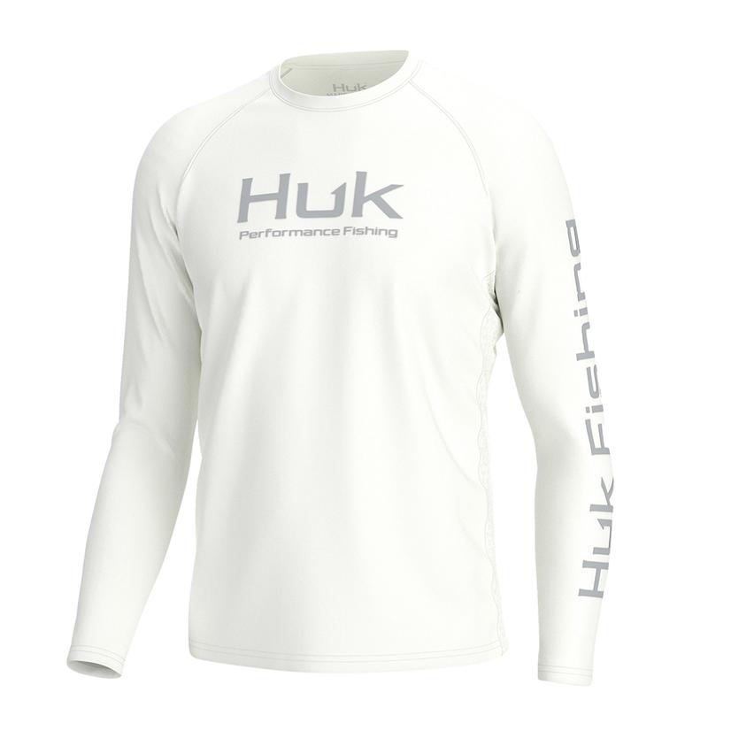  Huk White Vented Pursuit Long Sleeve Men's Shirt