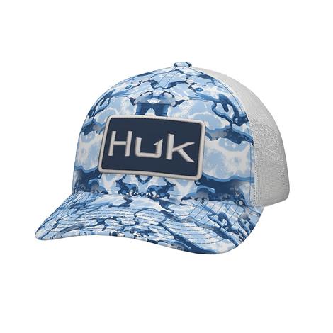 Huk Azure Blue Inside Reef Camo Trucker Cap 