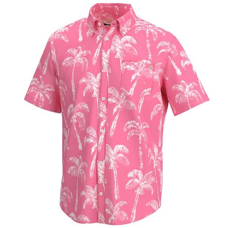 Huk Sunwashed Red Kona Palm Wash Men's Shirt 