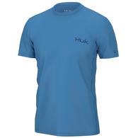 Huk Azure Blue Icon X Short Sleeve Men's Shirt