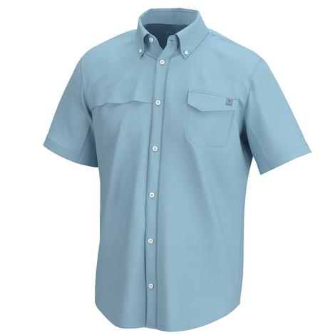 Huk Crystal Blue Tide Point Short Sleeve Men's Shirt