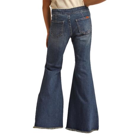Rock & Roll Cowboy Bargain Button Bell Extra Stretch Girls Jeans