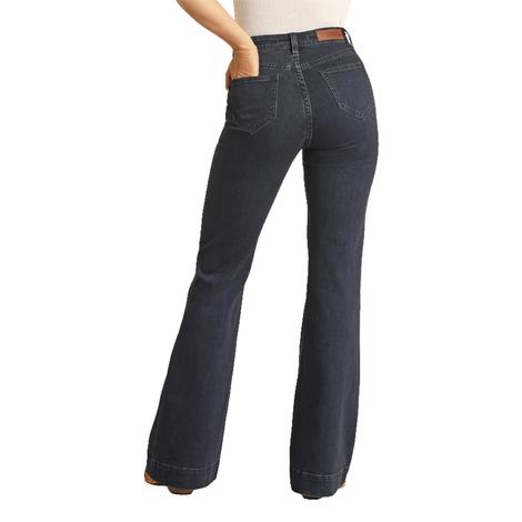 Rock & Roll Cowgirl Dark Wash Women's Trouser High Rise Jeans