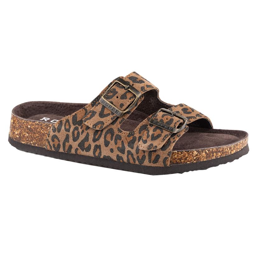  Roper Tan Leopard Suede Women's Sandals