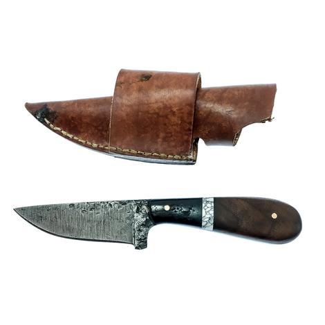 J. RateLiff Knives Antique Blade with White Stone and Ironwood Poncho Knife
